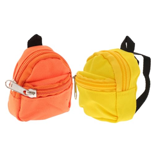 JOINPAYA 2pcs Puppenrucksack Miniatur Schulbedarf Kleiner Rucksack Niedlicher Spielzeugrucksack Puppenhaus Dekoration Rollenspiel Requisiten Miniaturrucksack von JOINPAYA