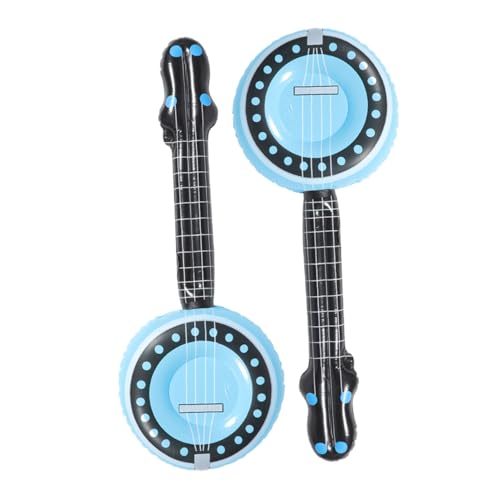 JOINPAYA 2st Aufblasbares Musikinstrument Aufblasbares Instrument Aufblasbare Gitarre Aufblasbares Banjo Gitarren in Die Luft Jagen Aufblasbare Party-Requisiten Banjo-Ballons PVC Sky-Blue von JOINPAYA