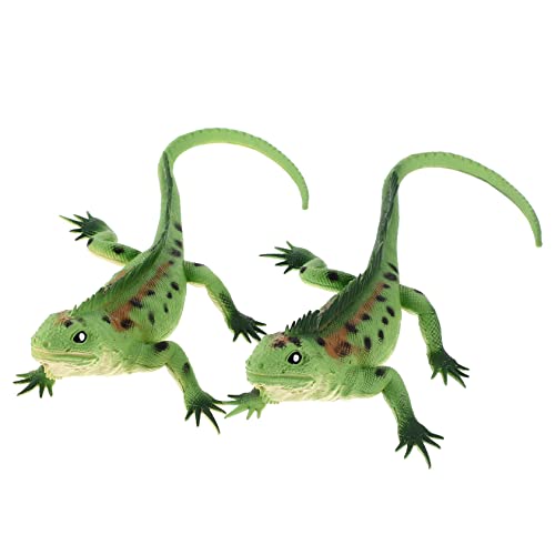 JOINPAYA 2st Eidechsenmodell Ornament Miniatur-Gecko Eidechsen-kuchenaufsatz Tierische Sammelfigur Gecko-Figur Eidechsenfigur Eidechsenskulptur Umweltfreundlicher Kunststoff Green von JOINPAYA