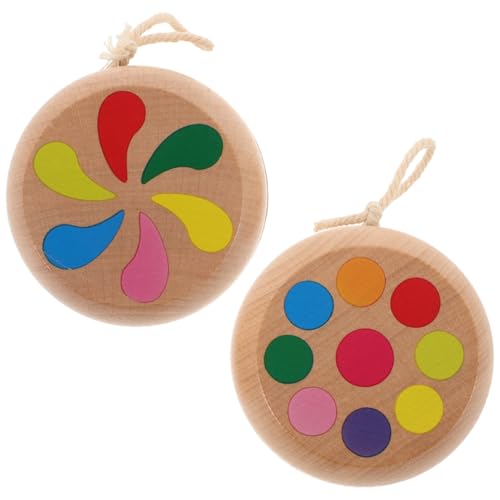 JOINPAYA 2st Hölzernes Jo-jo Outdoor- Sportspielzeug Für Yoyo Reagiert Kleine Preise Im Klassenzimmer Kleine Hüpfbälle Für Yoyo-Profi -Ball Holz Light Brown von JOINPAYA