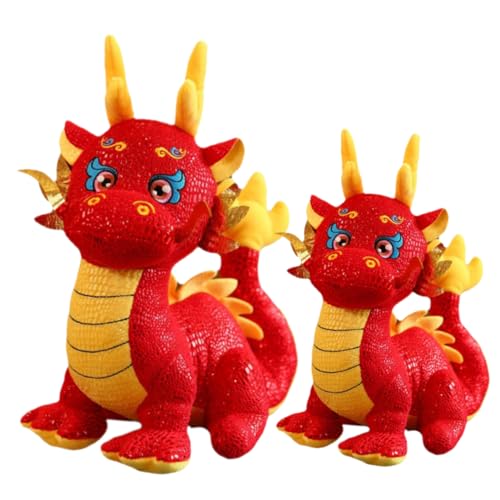 JOINPAYA 2st Jahr Der Drachen-Maskottchen-Puppe Stofftierpuppe Ausgestopfter Drache Für Kinder Chinesisches Neujahrsdrachenspielzeug Schöne Drachenpuppe Drachen-neujahrsspielzeug Plüsch von JOINPAYA