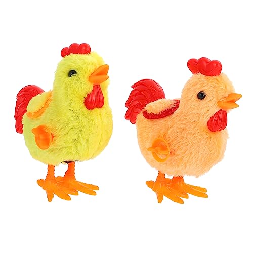 JOINPAYA 2st Küken Mini-Huhn-Spielzeug Plüsch Uhrwerk Spielzeug Flauschige Kuscheltiere Mini-tierspielzeug Spielzeug Zum Aufziehen Ostern Springendes Spielzeug Kinderspielzeug Plastik von JOINPAYA