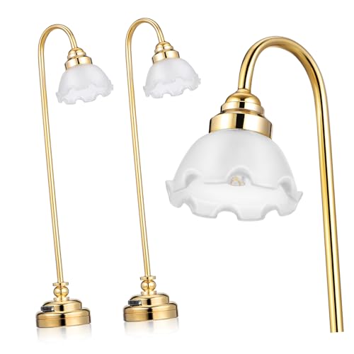 JOINPAYA 2st Mini- -tischlampe Puppenhauslampe Led Puppenhaus-Lichter Miniatur-stehlampe Mini-schreibtischlampe Puppenhaus-nachttischlampe Miniaturlichter Für Puppenhaus Glas von JOINPAYA