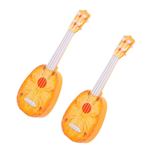 JOINPAYA 2st Obst Gitarre Lernspielzeug Mini-Gitarren Für Kinder Kleinkind Gitarre Früherziehungsspielzeug Kleinkind-Ukulele -gitarrenspielzeug Gitarren-Spielzeug Yellow Abs von JOINPAYA