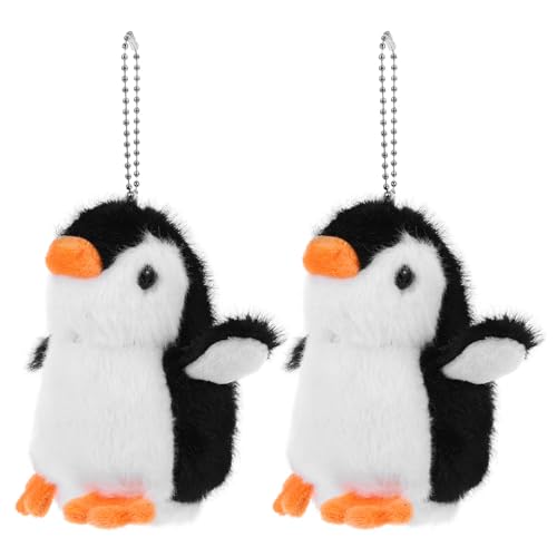 JOINPAYA 2st Pinguin-puppe-anhänger Ausgestopfter Pinguin Süßer Schlüsselanhänger Pinguin Stofftier Pinguin- Charme Gefüllte Puppe Schlüsselanhänger Liner Autozubehör Black Plüsch von JOINPAYA