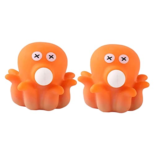 JOINPAYA 2st Prise Musik Tragbares Quetschspielzeug Kleine Oktopus-spielzeuge Lustige Stressbälle Simuliertes Krakenspielzeug Druckspielzeug Für Kinder Kleine Quetschspielzeuge Orange von JOINPAYA