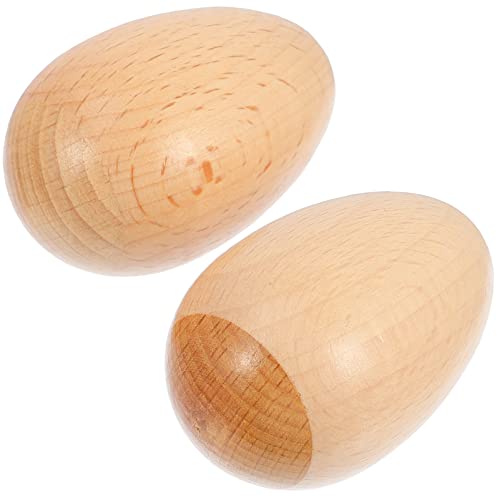 JOINPAYA 2st Sand Ei Musikinstrument Eierbecher Aus Holz Shaker Für Schlaginstrumente Eierbecher Für Babys Percussion-Musik-Ei Eier Maracas Maracas- Buche von JOINPAYA