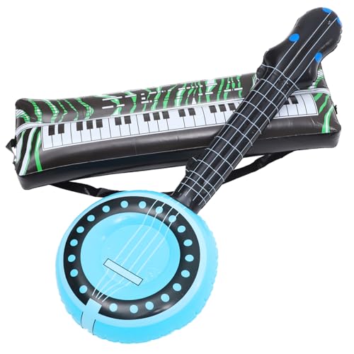 JOINPAYA 2st Spiel Spaßig Requisiten Haken Instrument Partyrock Zubehör Für Elektronische Tastaturen Musical Aufblasbare Krone Aufblasbare Gitarre Band Aufblasbares Banjo Keytar Pvc von JOINPAYA