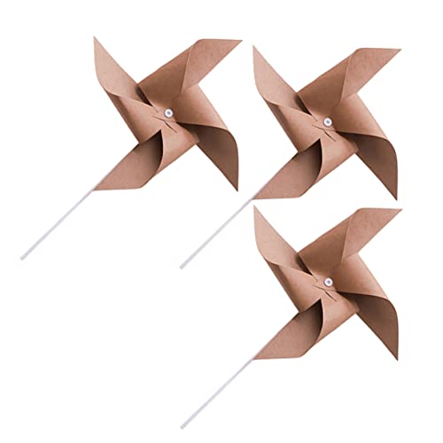 JOINPAYA 3 STK Retro-windrad Stifträder Windschmuck Für Dekorative Requisite Windmühlen Spielzeug Für Kinder Windmühlen- Austausch Von Windmühlenzubehör Handwindmühle Chocolate Papier von JOINPAYA