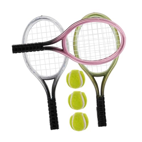 JOINPAYA 3 Sätze Fotografie Requisiten Werkzeugmodell Badminton-Griff Mini-Tennisschläger-Requisite Jumbo hochzeitsdeko Dekoration Mini-Tennisschläger-Modell Spielzeug-Tennisschläger-Dekor von JOINPAYA