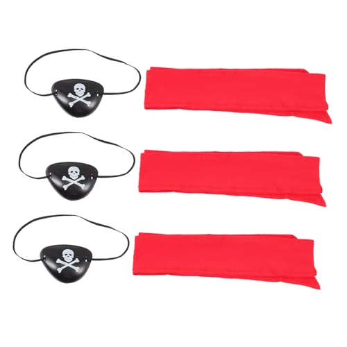 JOINPAYA 3 Sätze Piraten-Partyzubehör rotes Piraten-Stirnband Piraten-Cosplay-Requisiten piratenkostüme für Kinder schwarzes Kopftuch Piratenkopftuch Halloween-Cosplay-Requisiten Polyester von JOINPAYA