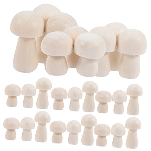 JOINPAYA 30St Holzpilz naturholz bastelzeug holzdeko Basteln holzarbeiten einfacher Pilz Pilz-Nachtlicht Mini-Pilze Pilz-Kit unlackierter Pilz aus Holz Miniaturpilz aus Holz Lotusbaum von JOINPAYA