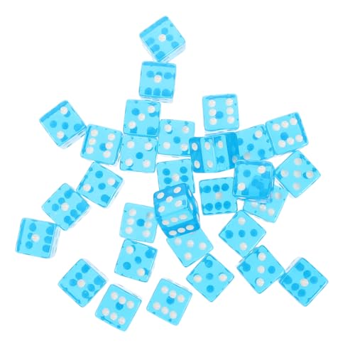 JOINPAYA 30st Himmelblaue Würfel Brett Würfel Farbige Würfel Zahlenwürfel Würfel Masse Würfelspielspielzeug Würfel-layouts Brettspiel-Tool Spiel-Requisiten Tragbare Würfel Acryl Sky-Blue von JOINPAYA