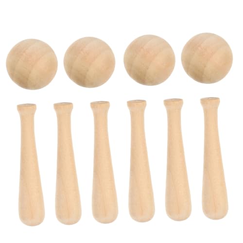 JOINPAYA 30st Mini-Baseball Unlackierter Baseballschläger Schwenkwirbel Unvollendetes Handwerk Kidcraft-spielset Unvollendete Actionfiguren Mini-Fledermaus Unvollendetes Malspielzeug Holz von JOINPAYA