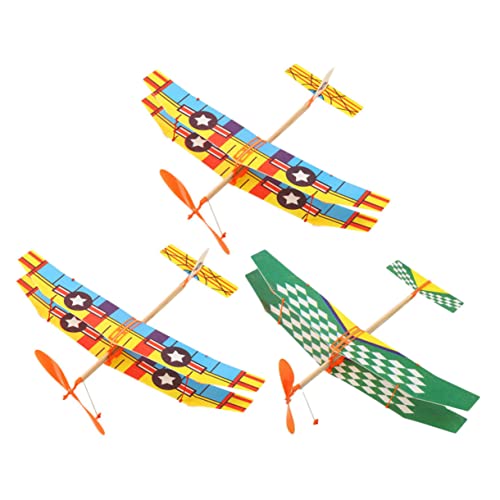 JOINPAYA Flummies Für Kinder 3st Gummiband Flugzeug Für Kinderspielzeug Outdoor Planes Model Planes Flugzeugspielzeug Zusammenbauen Gummiband Angetriebene Flugzeuge Holz von JOINPAYA