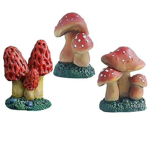 JOINPAYA 3St Mini-Pilze-Ornamente künstliches Pilzmodell Pilz Wandtattoos Pflanzen Boho- Märchengarten Pilz Anlage bastelset basteln für Feenpilzfigur Miniaturpilz Harz von JOINPAYA