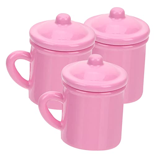 JOINPAYA 3St Mini-Retro-Mundbecher Vintage Trinkgläser Bad Tassen Mini-Kaffeetassen Teetasse Spielzeug für Kinder kinderspielzeug Miniatur-Puppenhauszubehör Mini-Wasserbecher Legierung Rosa von JOINPAYA