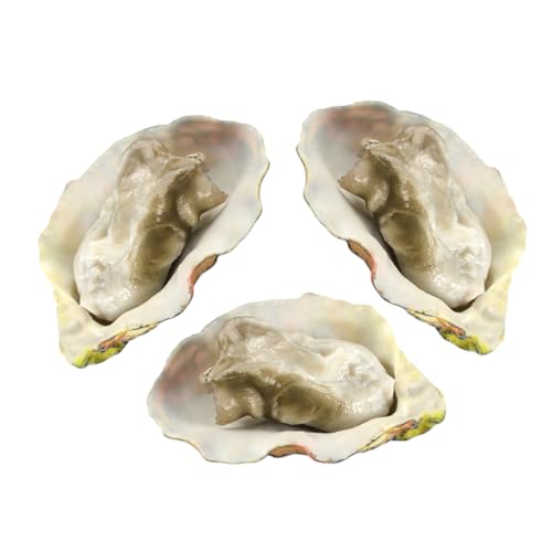 JOINPAYA 3St Oyster-Modell Faux fauke esszimmerstã¼hle Museum schlüpfeier Krabbe Krabbe Muscheln zum Basteln Zubehör Kaurimuscheln lebendiges Lebensmittelspielzeug Küchenausternmodell PVC von JOINPAYA