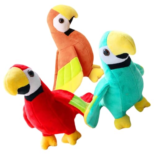 JOINPAYA 3St Papagei Puppe Simulation Papageienspielzeug simulierte Papageienpuppe Papageienimitat als Cute Birds Bird Toys Plüsch Sittich Puppe Plüsch-Papagei-Puppe PP Baumwolle von JOINPAYA