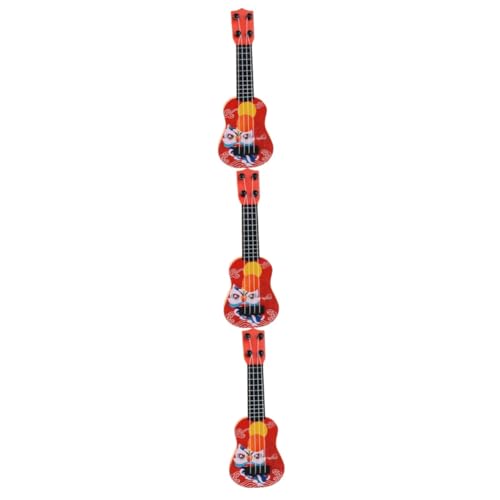 JOINPAYA 3St Ukulele Gitarrenmodell für Kinder Miniaturen Gitarre für Kinder im Alter von 5-9 Jahren Musical kindergitarre Kinder Gitarre Spielzeug-Gitarren-Dekor Mini-Gitarre Abs rot von JOINPAYA