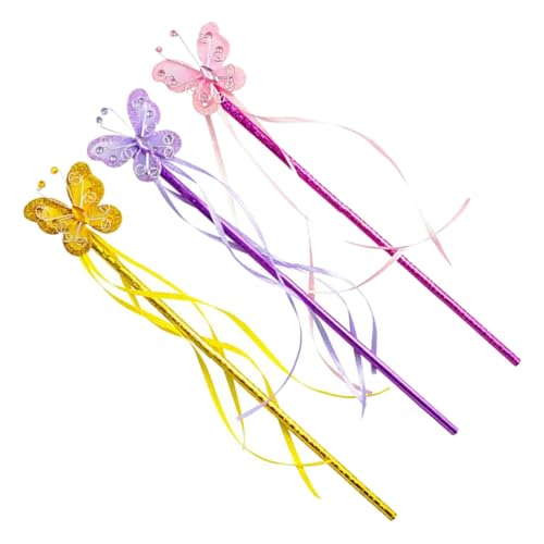 JOINPAYA 3 Stücke Prinzessin Fee Zauberstäbe Schmetterlinge für Mädchen Spielzeug Prinzessin Party Favor Fee Stick Spielzeug von JOINPAYA