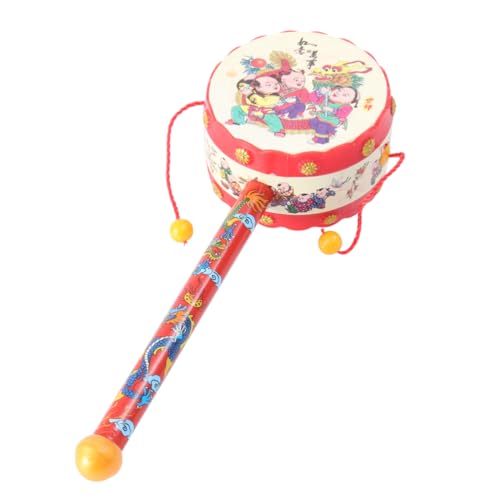 JOINPAYA 3St chinesisches traditionelles Spielzeug kinderinstrumente Kinder musikinstrumente chinesische Rasseltrommel Rasselspielzeug für Babys Spielzeug Cartoon-Musikinstrument rot von JOINPAYA