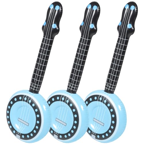 JOINPAYA 3st Aufblasbares Musikinstrument Instrumente Bildungsspielzeug Sprengen Instrument Musikspielzeug Für Babys Aufblasbare Banjo-Requisiten E-Gitarre Für PVC Blue von JOINPAYA