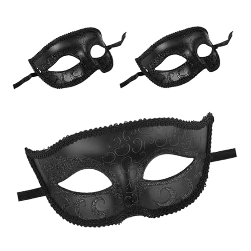 JOINPAYA Maskenball Maske Damen Venezianische Maske Für Damen 3st Maske Halloween-zubehör Tanzparty-requisite Cosplay-requisiten Black Abs von JOINPAYA