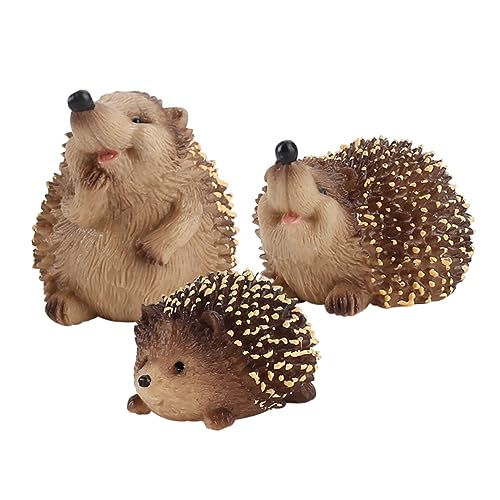 JOINPAYA 3st Simulation Igel Figuren Für Kinder Igel-Statue Igel-Ornament Kinderspielzeug Igel Figur Igel Miniaturfigur Entzückendes Igelmodell Miniatur-tierfigur Kinder PVC von JOINPAYA