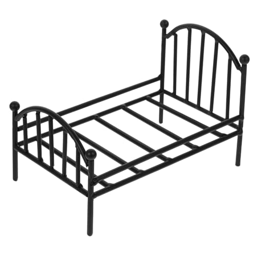 JOINPAYA 3st Topfständer Aus Schmiedeeisen Puppenbett Für Kinder Mini-hausmöbel Mini-Schlafzimmer-Accessoires Retro-dekor Miniatur-einzelbett Mini-puppenhaus Puppenhauszubehör Rahmen Black von JOINPAYA