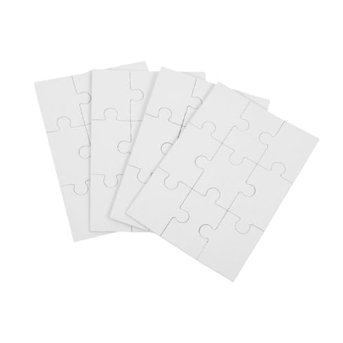 JOINPAYA 4 Blätter Holzpuzzle Weiße Puzzles Rätsel Puzzle Rätsel Blanko-Puzzle Für Die Wärmeübertragung Leeres Holzpuzzle DIY-versorgung Sublimationsrätsel Weiß Hölzern von JOINPAYA