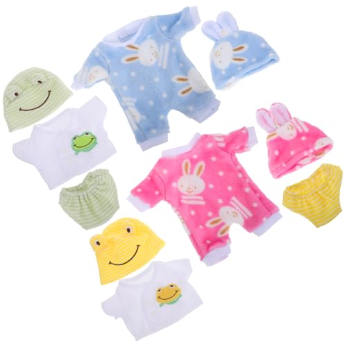 JOINPAYA 4 Sätze Puppenhasenspielzeug Tierkostüme Babys Puppenpyjamas Kleidung Mädchenpyjamas Kinderpyjamas Für Outfits Für Kostüme Polyester von JOINPAYA