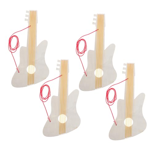 JOINPAYA 4 Sätze unvollendete Holzgitarre Holz Gitarre Unfertige Holz Gitarre Leere Akustikgitarre liefert Gitarre Gitarrenkinder unvollendete, unbemalte Holzgitarre hölzern Beige von JOINPAYA