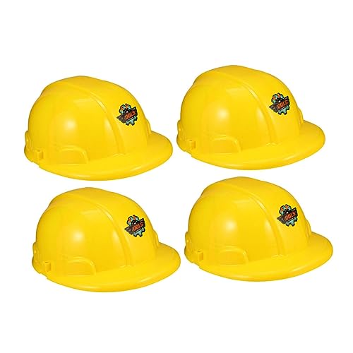 JOINPAYA 4 Stück -Engineering-Hut bauhelm Konstruktionshelm Party Bauhelm gelbes Zubehör Werkbank Bauhüte zum Spaß gefälschter gelber Bauhut Plastik Yellow von JOINPAYA