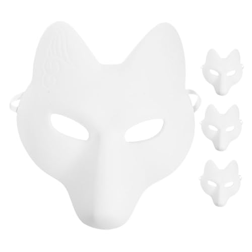 JOINPAYA 4 Stück Fuchs Kostüm Tiermaske Leere Halloween Masken Tierkostüme Bekleidung Simulation Fuchs Handheld Cosplay Fuchs Füchse von JOINPAYA