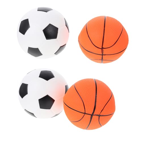 JOINPAYA 4 Stück Fußball-Basketball- für kinderspielzeug aufblasbarer Football Basketballkorb Golfbälle Simulationsbälle mit aufblasbaren Bällen PVC von JOINPAYA