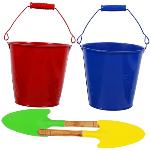 JOINPAYA 4 Stück Garten Blecheimer Strandtasche Baggerspielzeug Wasserspiel gartenwerkzeug gartengeräte Sandeimer für Kindergarten Eimer Eisen von JOINPAYA