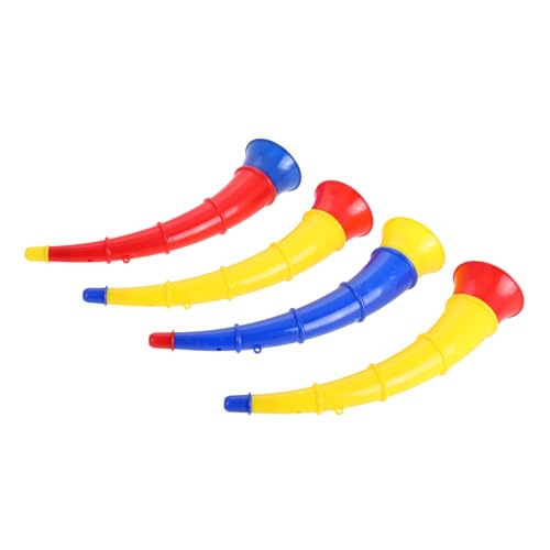 JOINPAYA 4 Stück Horntrompete Hornspielzeug Kinderhorn Musikspielzeug für Kindergartenkinder Outdoor-Spielzeug Trompetenspielzeug aus Kunststoff Trompetenhorn aus Kunststoff Plastik von JOINPAYA