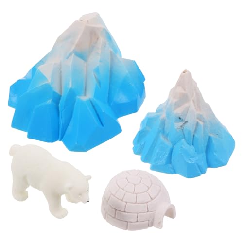 JOINPAYA 4 Stück Iglu-Modell Altes Puppenhaus Eisbär-kuchendekoration Minifiguren Zum Verstecken Eismodelle Spielzeug Für Nachtaktive Tiere Mini Eishaus Simulation Fuchs Spielzeug Plastik von JOINPAYA