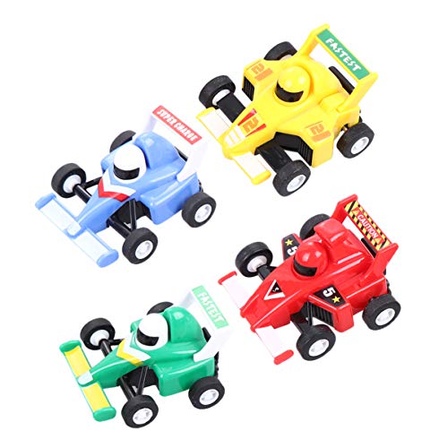 JOINPAYA 4 Stück Kart-Rennwagen für kinderspielzeug autorennen Toys for hühner puppenwagen Rennwagen ziehen zurück Mini-Rennwagen von JOINPAYA