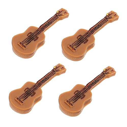 JOINPAYA 4 Stück Mini-Gitarre Gefälschte Gitarre Mini-dekor Gitarrenspielzeug Für Kinder Musikalisches Spielzeug Kleine Gitarre Für Kinder Musical Mini-hausaccessoire Brown Harz von JOINPAYA