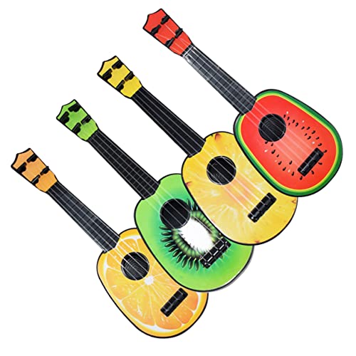 JOINPAYA 4er Set Obstform Ukulele Für Mini Gitarre Musikinstrumente Bildungsspielzeug Wassermelone + Orange + Kiwi + Ananas Ideal Für Kreative Entwicklung Und Spaß von JOINPAYA