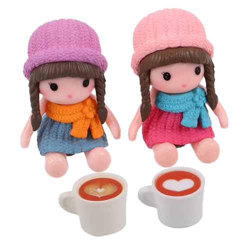 JOINPAYA 4 Stück Miniatur-puppenornamente Kaffeetassen-anhänger Kaffee-Harz-Tasse Minibecher Nachmittagstee Kaffeemaschine Kleinkind Miniaturessen Für Puppenhaus Kunststoff von JOINPAYA