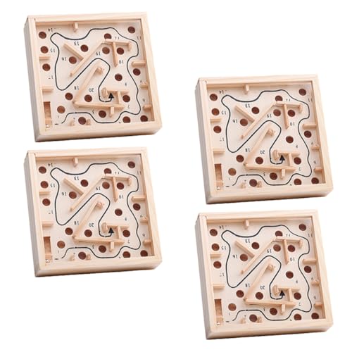 JOINPAYA 4 Stücke Holz Puzzle Spiel Pädagogisches Spielzeug Handheld Labyrinth Für Jungen Und Mädchen Puzzle Spielzeug von JOINPAYA