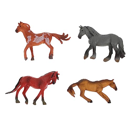 JOINPAYA 4 Stück Pferdemodell Pferdefigur Künstliche Pferdestatue kleine Pferdeskulptur Pferde spielzeugpferd Horse Toy Kinderaccessoire Desktop-Pferdespielzeug Plastik von JOINPAYA