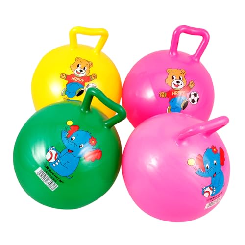 JOINPAYA 4 Stück Schläger handhaben Balanceball für Sprungball für Kleinkinder hupfball für Activity für Toys Hüpfball für -Cartoon-Ball PVC von JOINPAYA