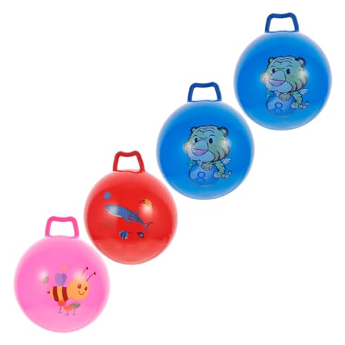 JOINPAYA 4 Stück Schläger handhaben tierischer Hüpfball Spielzeug für lustige Bälle mit Griff interaktives Spielzeug hupfball für Kinder aufblasbare Hüpfbälle Kinder aufblasbare Bälle PVC von JOINPAYA