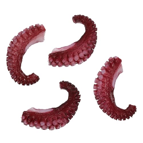 JOINPAYA 4 Stück Simulation Lebensmittelmodell emuliertes Lebensmittelmodell Oktopus Tentakel Dino tischdeko esstisch deko für esstisch Desktop-Food-Dekore Esstisch Ornament PVC rot von JOINPAYA