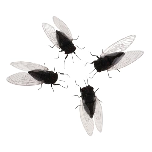 JOINPAYA 4 Stück Simulierte Zikade Spielzeug gesteckt Unfug-Insektenmodell Zikaden-Lehrmodell tortendeko Einschulung Simulation Insektendekoration Simulationsmodell Tierfigur Magnet Black von JOINPAYA