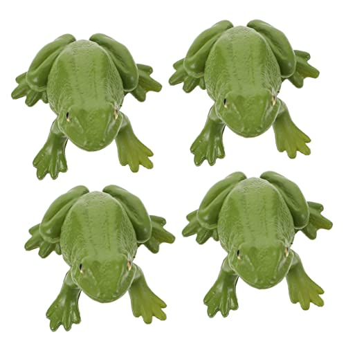 JOINPAYA Frosch Deko Kuscheltier Frosch 4er Set Miniatur Frosch Figuren Frosch Modelle Für Frösche Dekoration Für Miniaturgärten Und Puppenhäuser Kognitive Tiermodelle von JOINPAYA